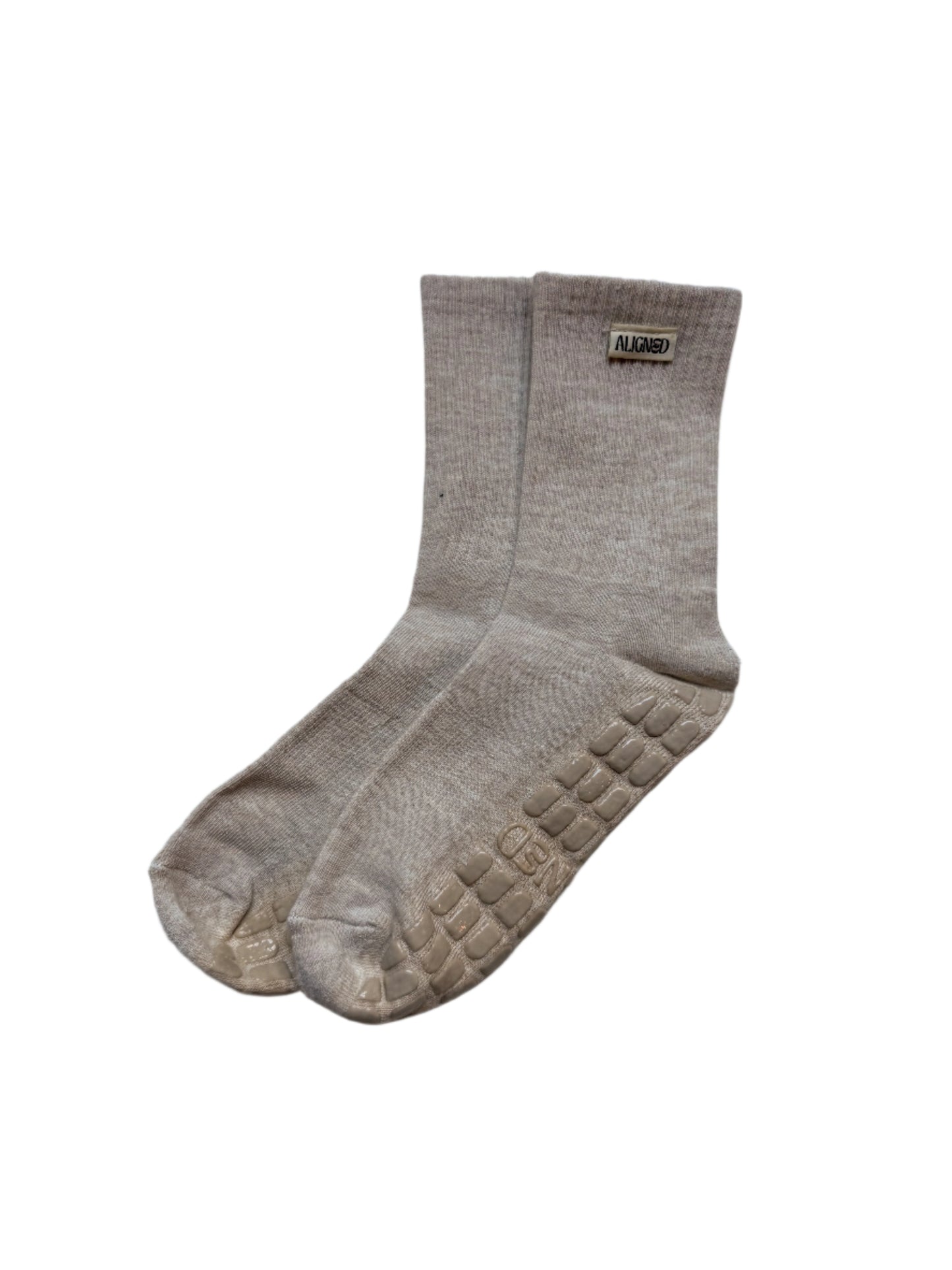 Tan grip socks for yoga pilates barre